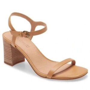 ❌SOLD❌Madewell Tan T-Strap Leather Heel